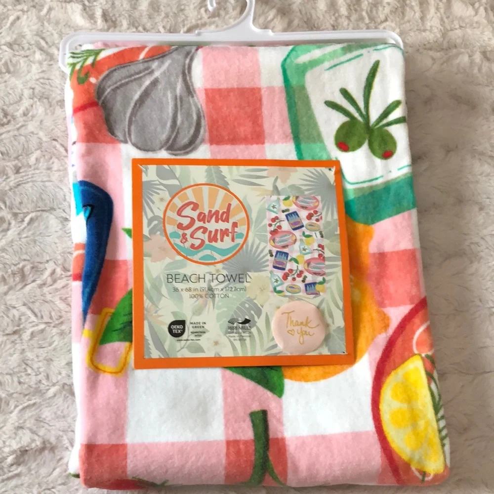 Sand & Surf Fruit & Sardine Pattern Beach Towel